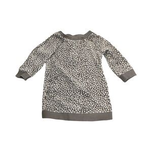 GUC Gap Toddler Girl 18-24M Gray and White Animal Patterned Velour Dress